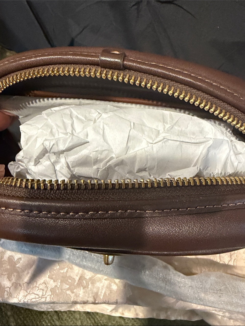 Coach Brown Signature Canvas Turnlock Crossbody - Picture 2 of 5